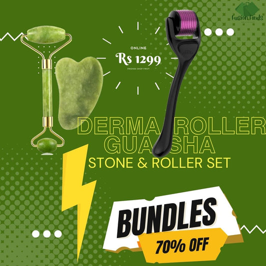 GUA SHA Roller and stone & Derma Roller BUNDLE