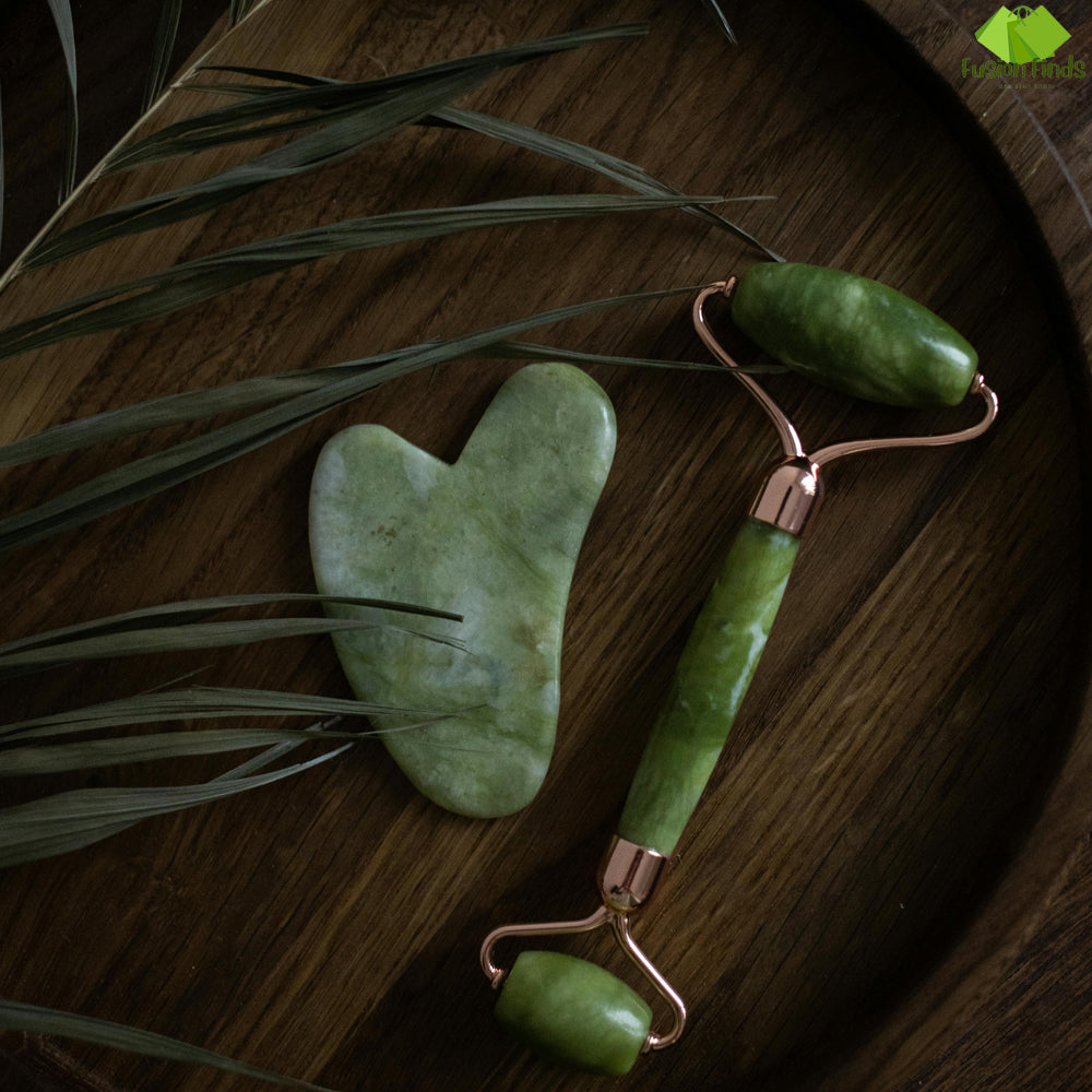 Original Rose Quartz Gua Sha stone & Jade Roller