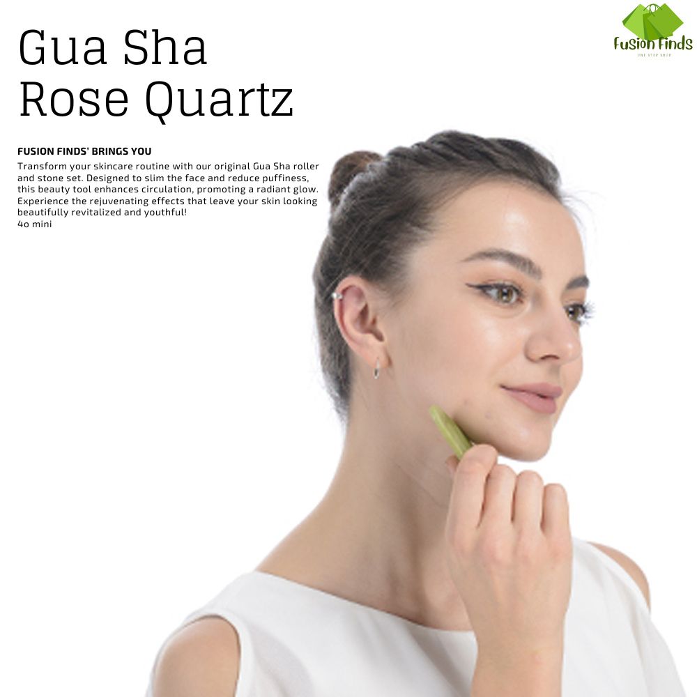 Original Rose Quartz Gua Sha stone & Jade Roller